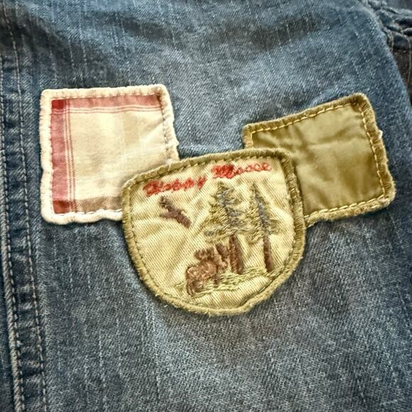 Vtg Y2K Gymboree Denim Overalls Gone Camping 2005 Boys 12-18 Month Happy Moose - Picture 2 of 5